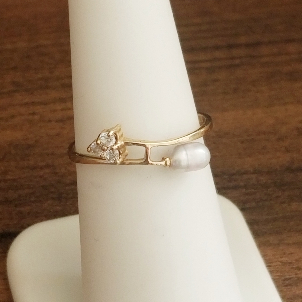 10K Gold Rice Pearl Ring - Picture 5 of 11